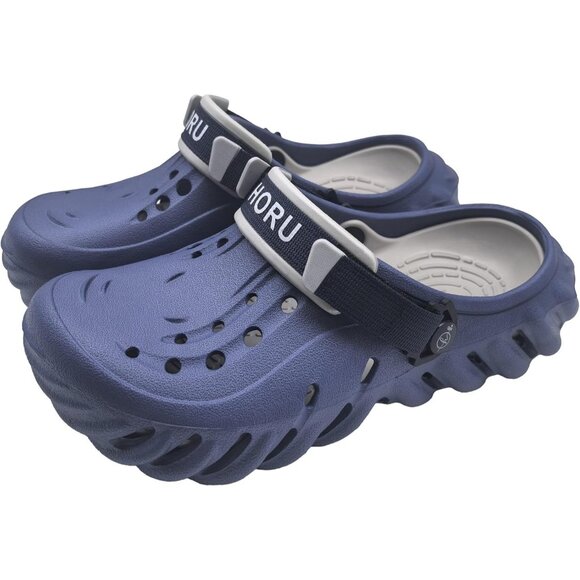 Horu Unisex Blue Lightweight Breathable Foam Slides Non Slip Shoes For Nursing - Picture 1 of 6